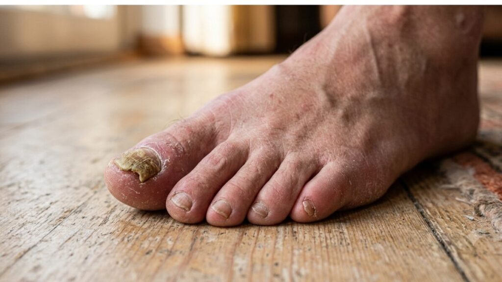 kerafen before fungus damaged toenail condition 1